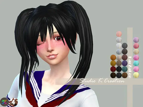 Studio K Creation: Animate hair 49   Sayaka for Sims 4