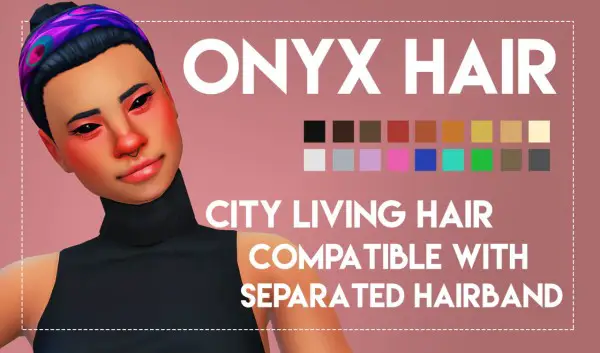 Weepingsimmer: Onyx Hairband + Hair for Sims 4