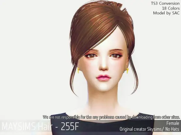 MAY Sims: May 255F hair retextured for Sims 4