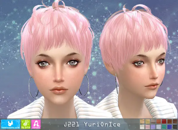 NewSea: Y221 Yuri On Ice hair for her for Sims 4