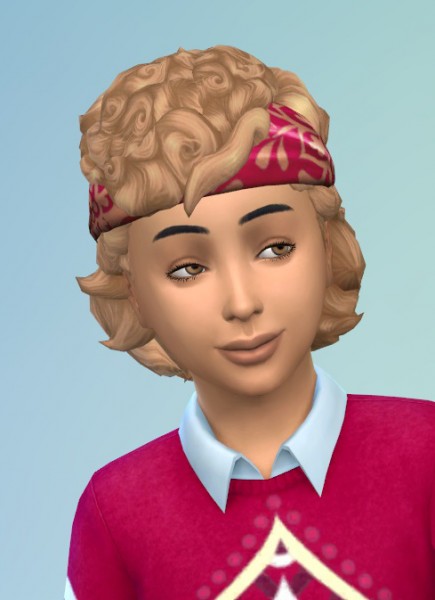 Birksches sims blog: Curls with headband for kids for Sims 4