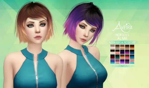 Aveira Sims 4 Newsea S Alma Alpha Edit Retexture Sims 4 Hairs