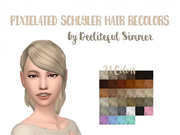 Deelitefulsimmer: Schuyler hair recolors for Sims 4