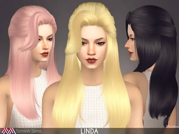 The Sims Resource: Linda hair by tsminh for Sims 4