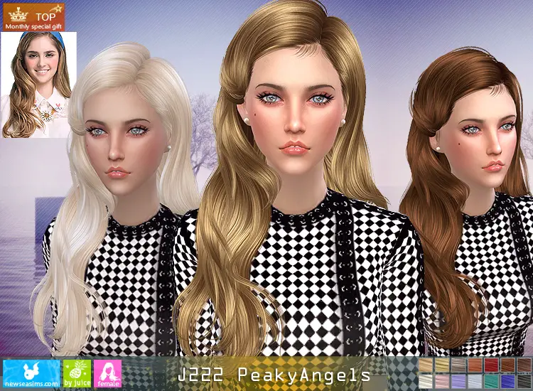 NewSea: J222 Peaky Angel - Sims 4 Hairs