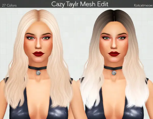 Kot Cat: Cazy’s Taylr hair retextured for Sims 4