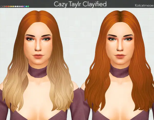 Kot Cat: Cazy’s Taylr hair retextured for Sims 4