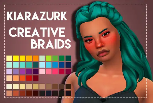 Weepingsimmer: KiaraZurk’s Creative Braids hair recolored for Sims 4