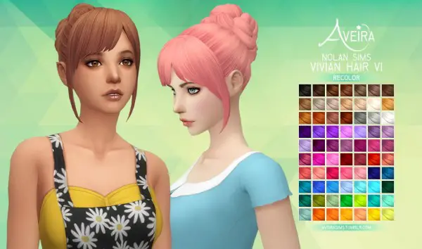 Aveira Sims 4: NolanSims Vivian Hair V1   Recolor for Sims 4