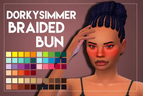 Weepingsimmer: Braided Bun hair recolor for Sims 4