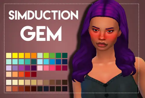 Weepingsimmer: Simduction’s Gem hair recolored for Sims 4