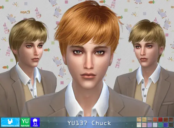 NewSea: YU137Chuck hair for Sims 4
