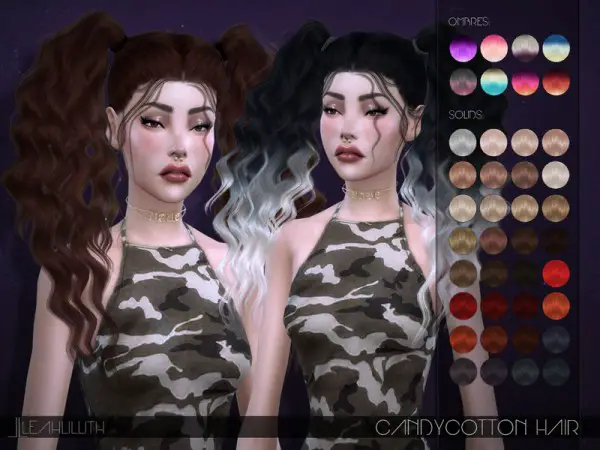 The Sims Resource: Candycotton Hair by LeahLillith for Sims 4
