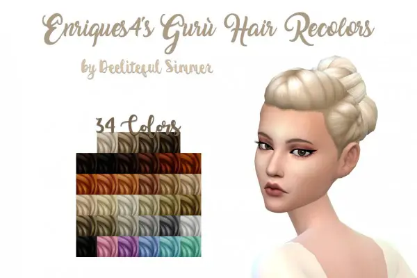 Deelitefulsimmer: Enrique`s Guru hair recolors for Sims 4