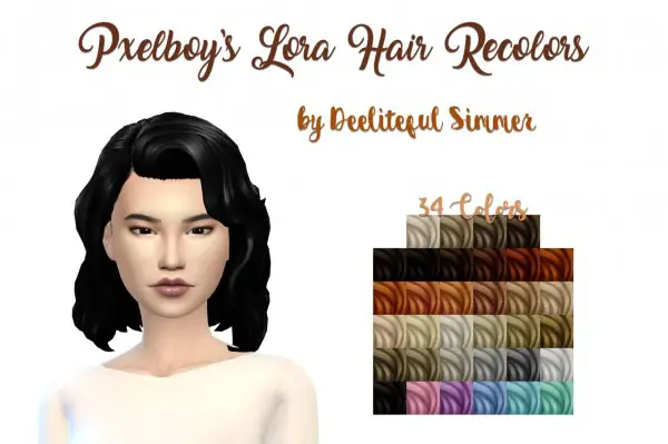 Deelitefulsimmer: Lora hair recolor for Sims 4