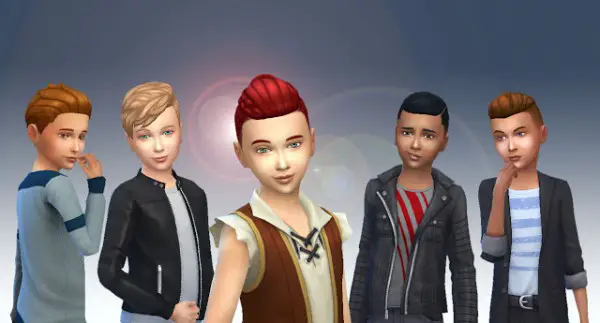 Mystufforigin: Boys Hair Pack 4 for Sims 4