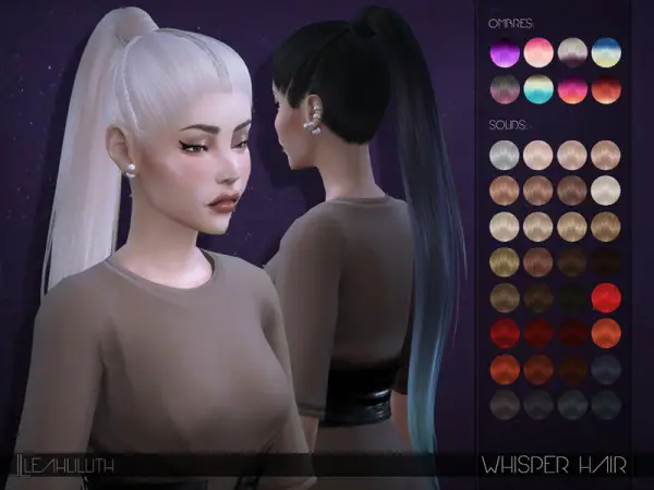 The Sims Resource: Whisper Hair by LeahLillith for Sims 4