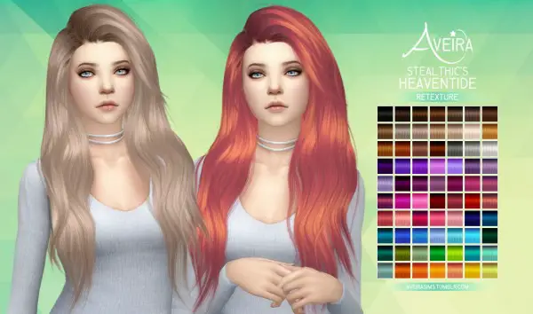 Aveira Sims 4: Stealthic’s Heaventide hair retextured - Sims 4 Hairs