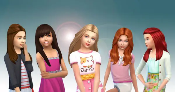 Mystufforigin: Girls Long Hair Pack 7 for Sims 4