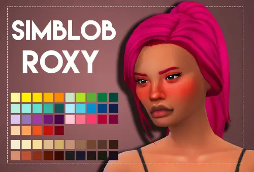 Weepingsimmer: Simblob’s Roxy hair recolored for Sims 4