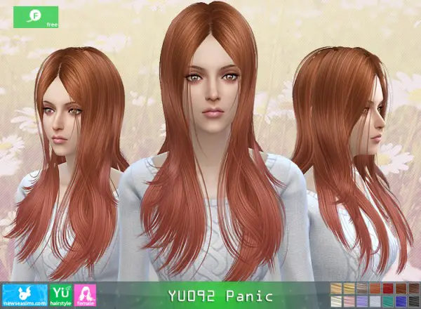NewSea: YU0902 Panic hair for Sims 4