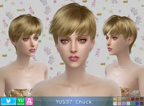 NewSea: YU 137 Chuck hair hairstyle for her for Sims 4