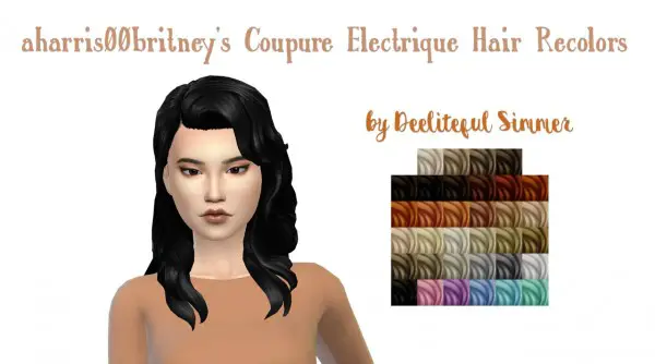 Deelitefulsimmer: Electrique hair retexture for Sims 4