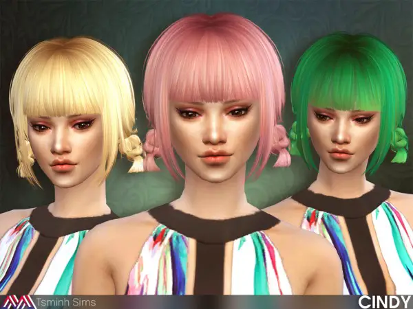 Tsminh Sims: Cindy hair 25 for Sims 4
