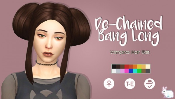 Miss Bunny Gummy: De Chained Bang Long Hair for Sims 4