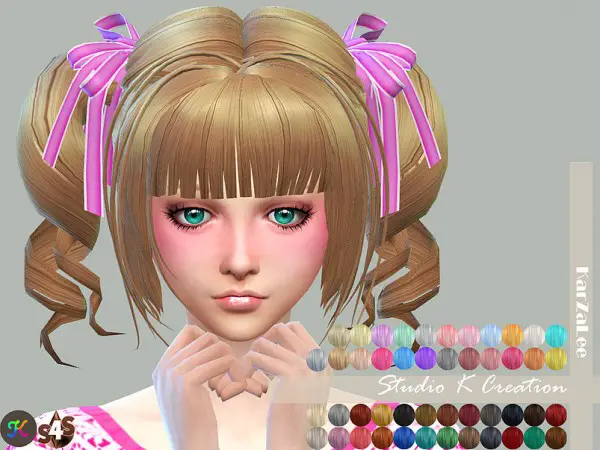 Studio K Creation: Animate hair 23   momo renewal for Sims 4