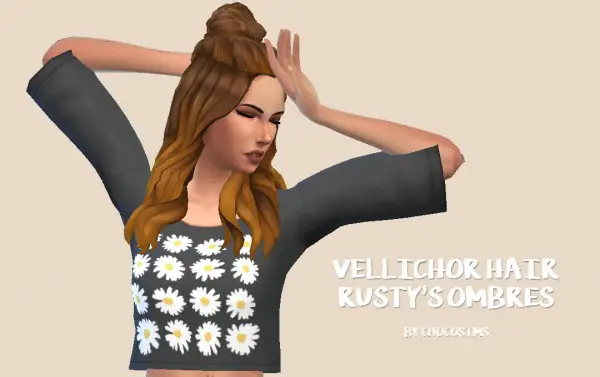 Choco Sims: Vellichor ombre hair for Sims 4