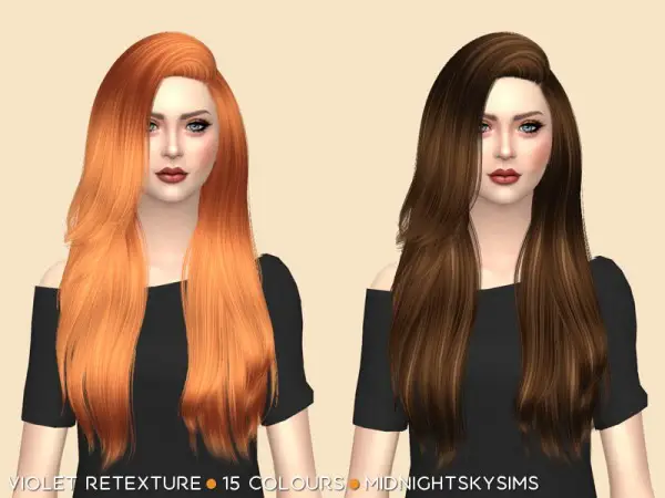 Simsworkshop: Violet Natural hair retextured for Sims 4