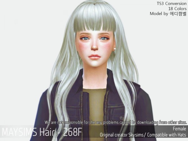 MAY Sims: May 268F hair retextured for Sims 4