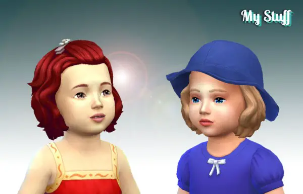 Mystufforigin: Short Wavy Pinned for Toddlers for Sims 4