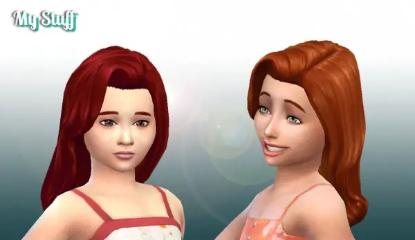 Mystufforigin: Caroline Hairstyle for Girls for Sims 4