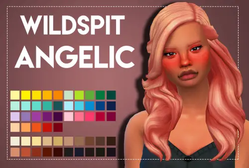 Weepingsimmer: Wildspit’s Angelic hair recolored for Sims 4