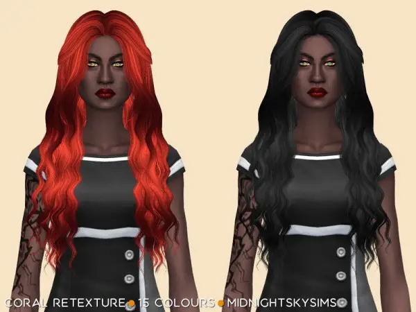 Simsworkshop: Coral hair retextured for Sims 4