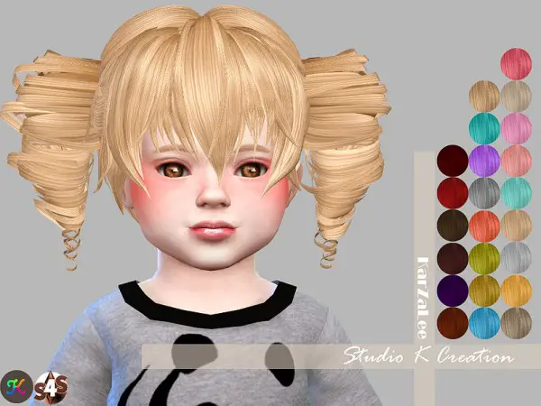 Studio K Creation: Animate hair 41 Akane hair for Sims 4