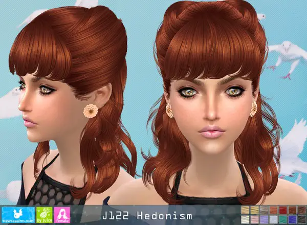 NewSea: J122 Hedonism hair for Sims 4