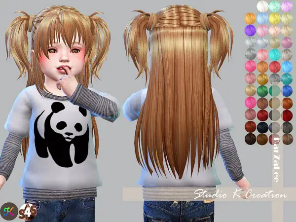 Studio K Creation: Animate hair 73   Hina Toddler for Sims 4