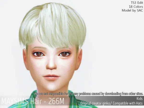MAY Sims: May 264C hair retextured for Sims 4