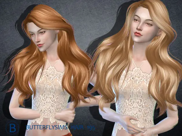 Butterflysims: Hair 195 by YOYO for Sims 4