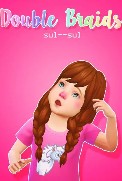 Sul Sul: Double Braids hair for Sims 4