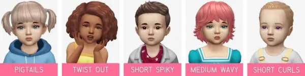 Aveira Sims 4: Basegame Toddler Hairs   Recolor for Sims 4