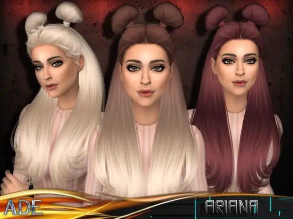 The Sims Resource: Ariana hair by Ade Darma for Sims 4