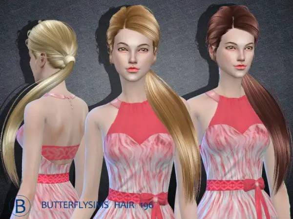Butterflysims: Hair 195 by YOYO for Sims 4