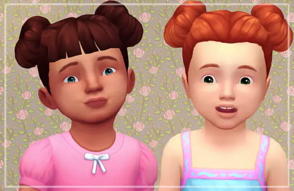 Butterscotchsims: Sunflower hairs for toddlers for Sims 4