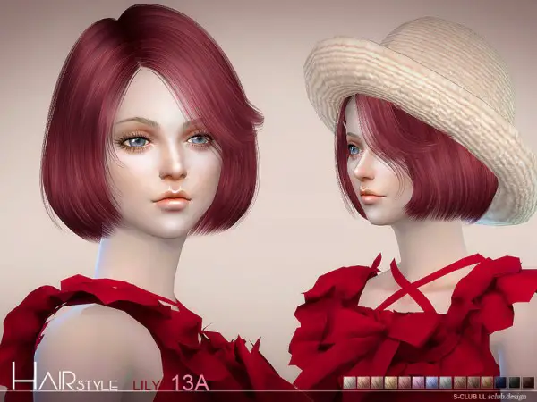 The Sims Resource: Lily N13A hair by S Club for Sims 4