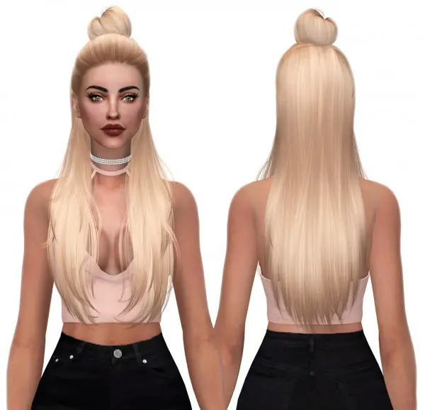 Kenzar Sims: Hallow`s Myra hair retextured for Sims 4