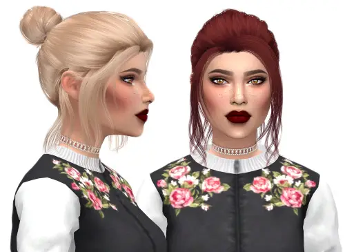 Kenzar Sims: Anto`s Blossom hair retextured for Sims 4
